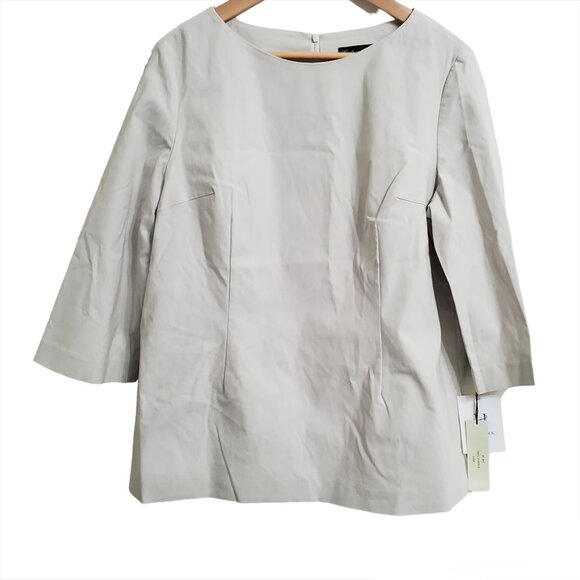 Estelle and Finn Womens Tunic Top Size 14 3/4 Sleeve Beige Stretch Lined - Picture 2 of 15